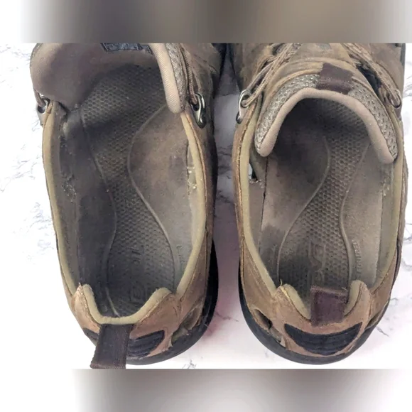 Teva Kimtah Size 12 Men's Leather Sandals Brown